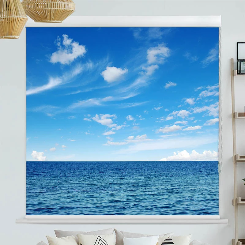 Kassettenrollo Motiv "Ozean und Blauer Himmel" | bis B 420 x H 420 cm