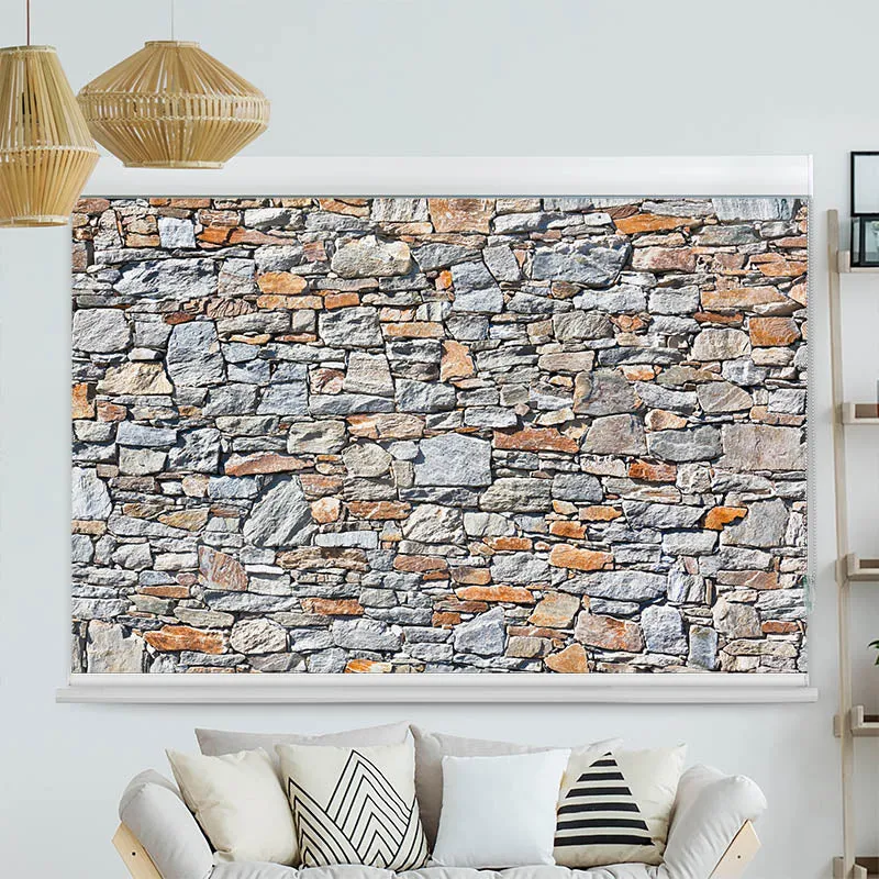 Kassettenrollo Motiv "Natursteinmauer" | bis B 420 x H 420 cm