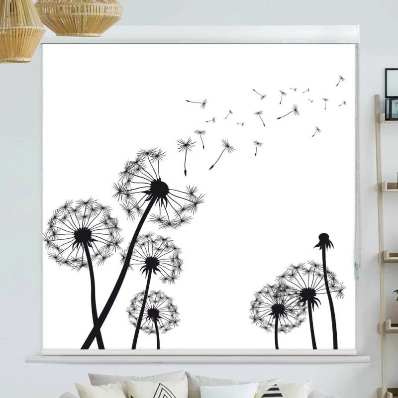 Kassettenrollo Motiv "Pusteblumen Grafik" | bis B 420 x H 420 cm