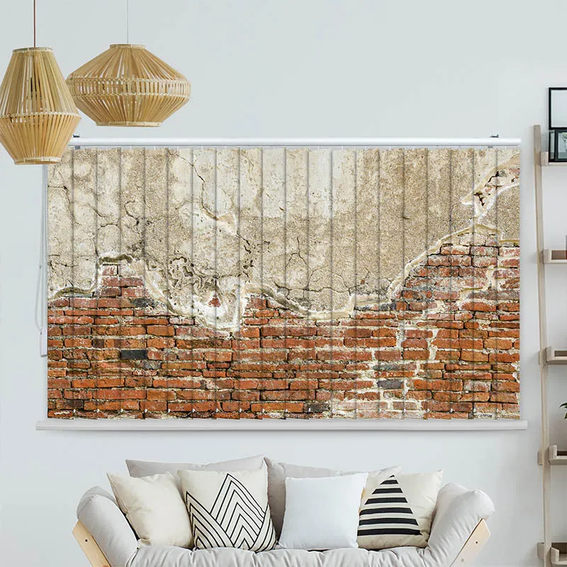 Lamellenvorhang Motiv "Alte Steinmauer mit Putz"