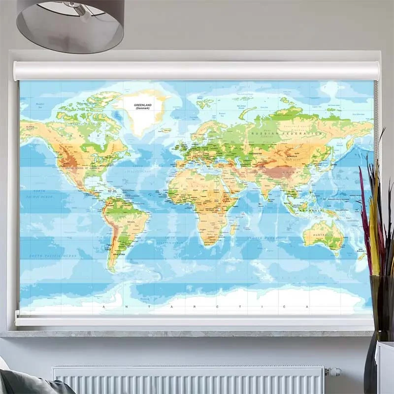 Doppelrollo mit Kassette "Weltkarte"