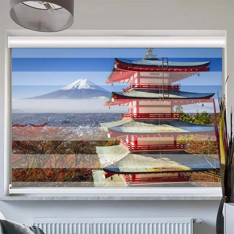 Doppelrollo mit Kassette "Fuji im Herbst"