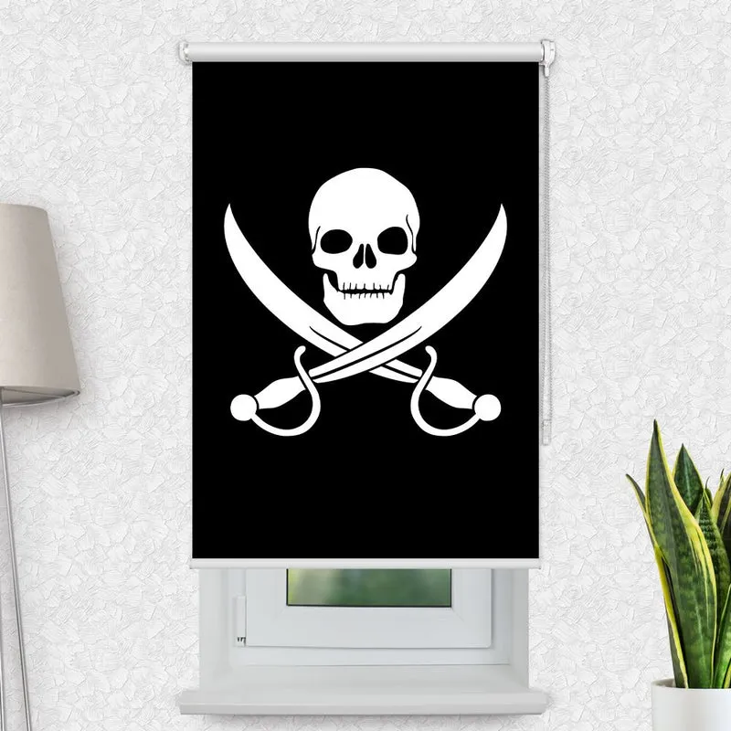 Motivrollo 'Totenkopf Saebel' | Bis B 430 x H 440 cm