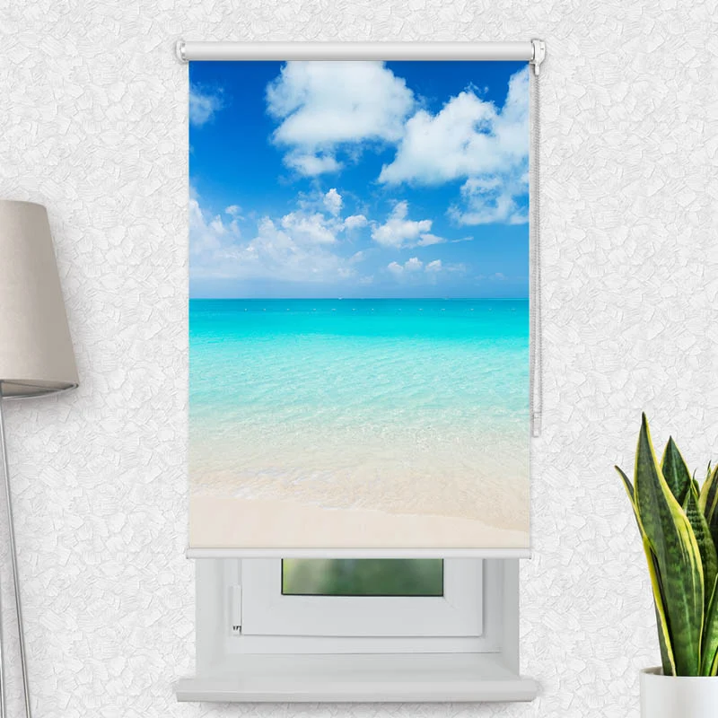 Motivrollo 'Meer Blauer Himmel' | Bis B 430 x H 440 cm