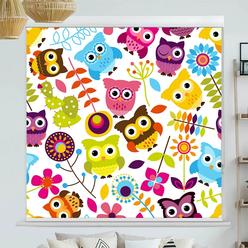 Kassettenrollo Motiv "Eulen Grafik" | bis B 420 x H 420 cm