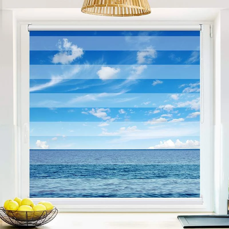 Klemmfix Doppelrollo "Ozean und Blauer Himmel" | Klemm Doppelrollo