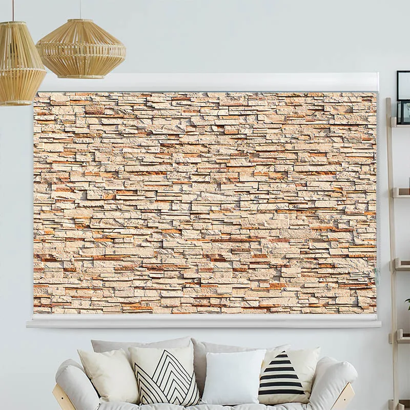 Kassettenrollo Motiv "Moderne Steinmauer" | bis B 420 x H 420 cm
