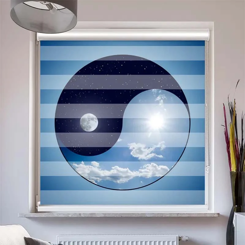 Doppelrollo mit Kassette "Yin und Yang"