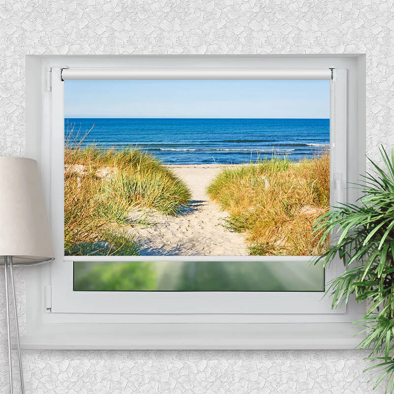Klemmfix Rollo "Duene Meer Ostsee" | Motiv-Klemmrollo