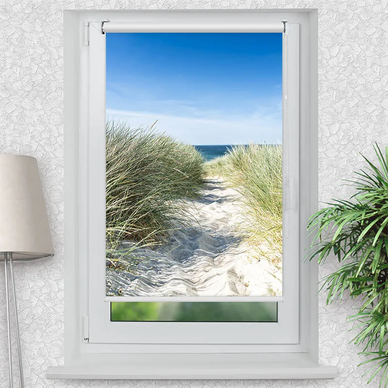 Klemmfix Rollo "Duene Meer" | Motiv-Klemmrollo