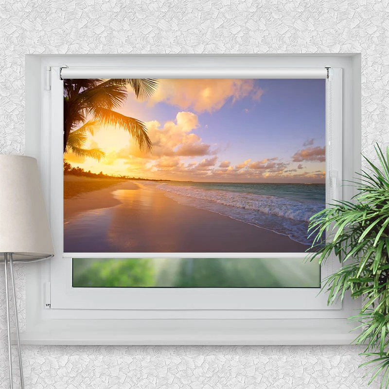 Klemmfix Rollo "Sonnenuntergang Meer" | Motiv-Klemmrollo