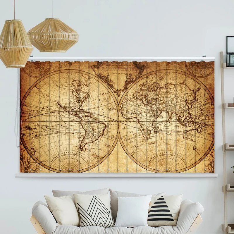 Lamellenvorhang Motiv "Vintage Map"