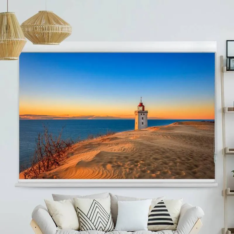 Kassettenrollo Motiv "Leuchtturm Meer" | bis B 420 x H 420 cm