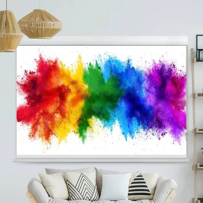 Kassettenrollo Motiv "Regenbogen Farbexplosion" | bis B 420 x H 420 cm