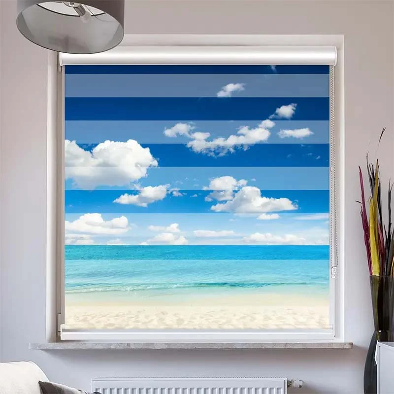 Doppelrollo mit Kassette "Meer mit Blauem Himmel"