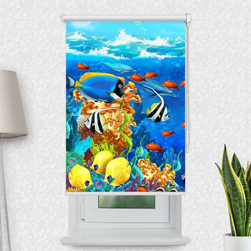 Motivrollo 'Fische Comic' | Bis B 430 x H 440 cm