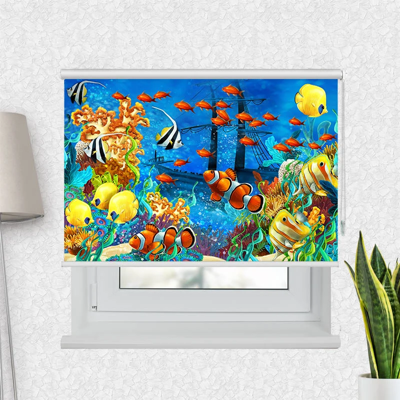 Motivrollo 'Fische Kindermotiv' | Bis B 430 x H 440 cm