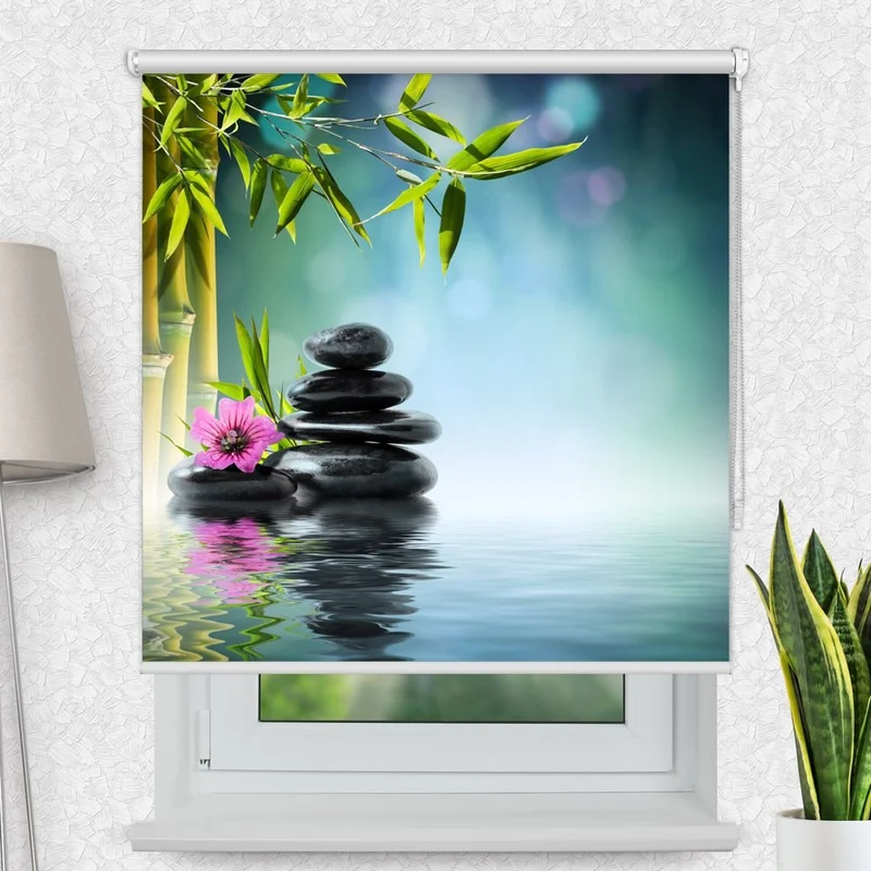 Motivrollo 'Black Stones Wellnes' | Bis B 430 x H 440 cm