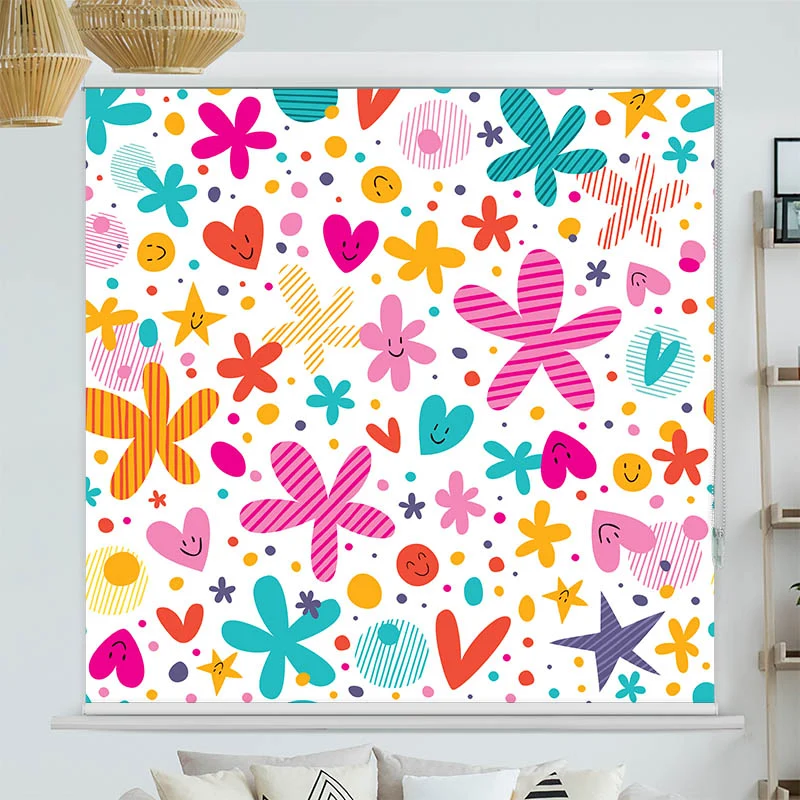Kassettenrollo Motiv "Herzen und Sterne" | bis B 420 x H 420 cm