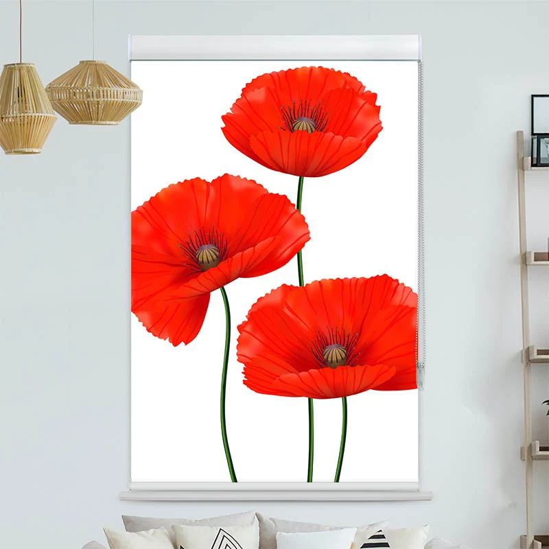 Kassettenrollo Motiv "Mohnblumen" | bis B 420 x H 420 cm