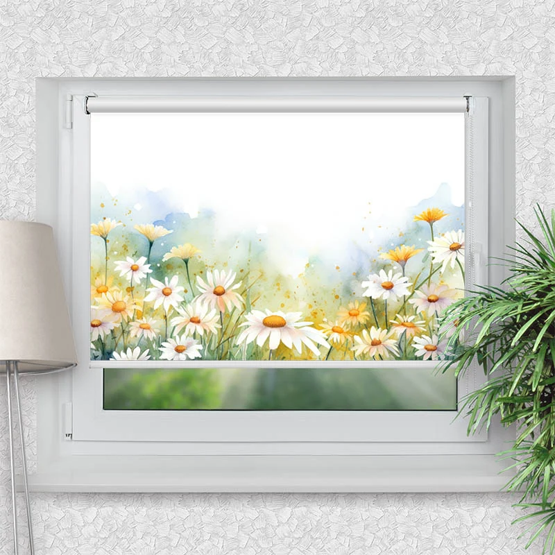 Klemmfix Rollo "Gaensebluemchen Aquarell" | Motiv-Klemmrollo
