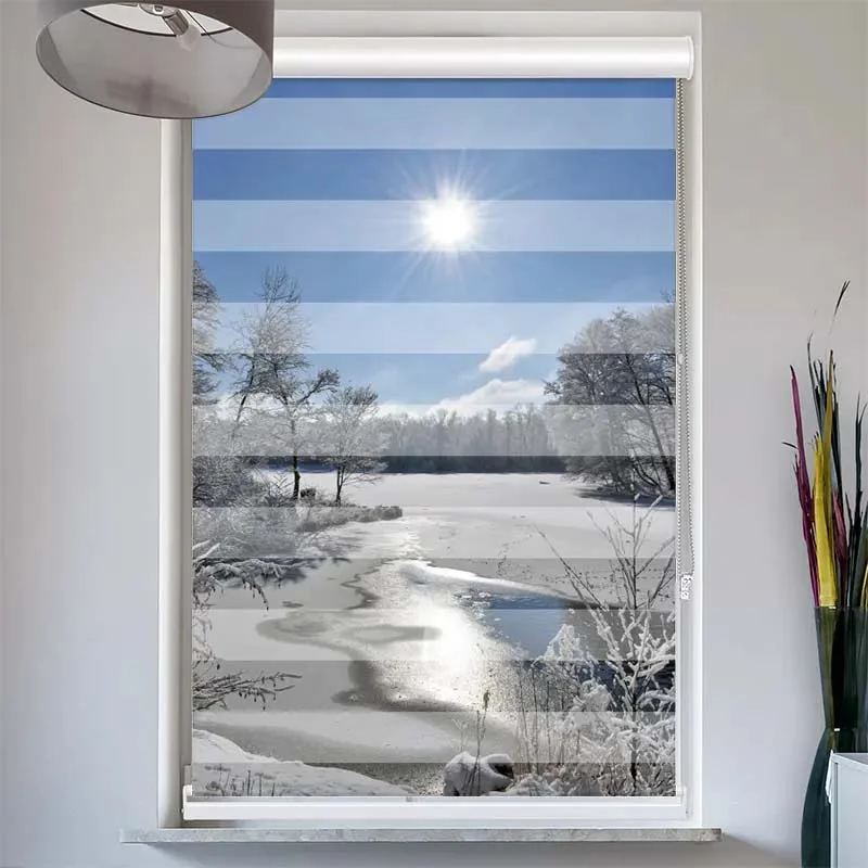 Doppelrollo mit Kassette "Schneelandschaft"