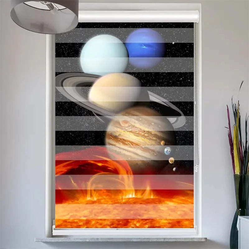 Doppelrollo mit Kassette "Planeten"