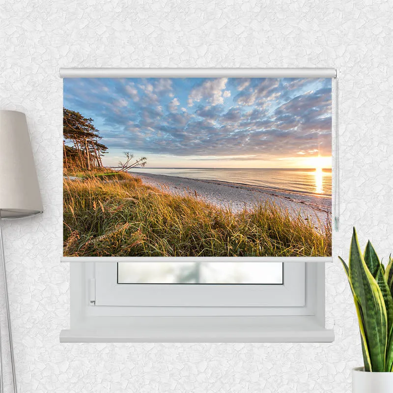Motivrollo 'Sonnenuntergang am Meer' | Bis B 430 x H 440 cm