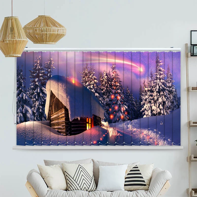 Lamellenvorhang Motiv "Schneehuette Winterlandschaft"