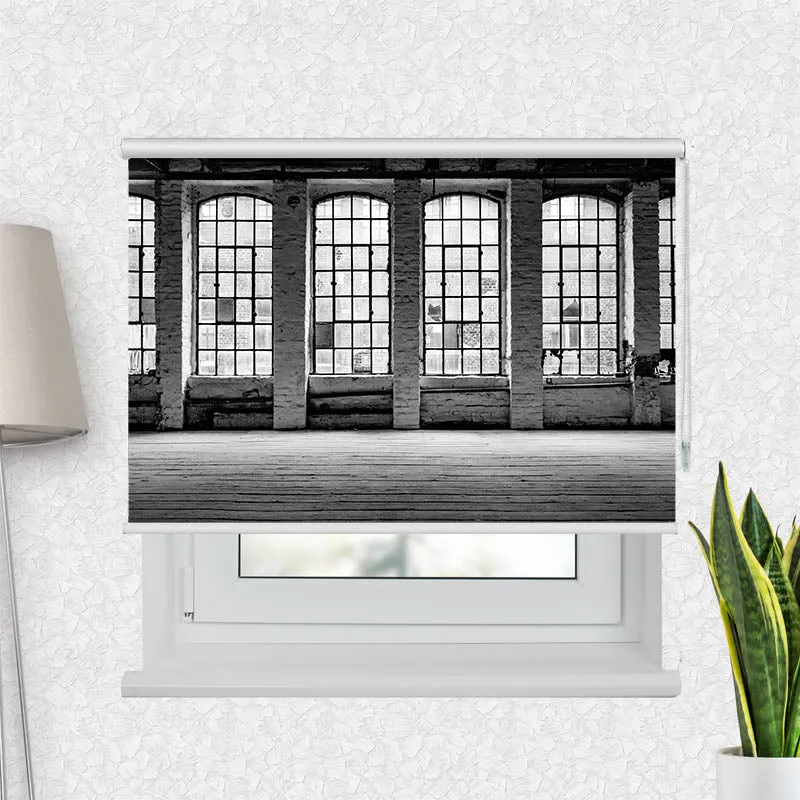 Motivrollo 'Alte Fabrikfenster' | Bis B 430 x H 440 cm