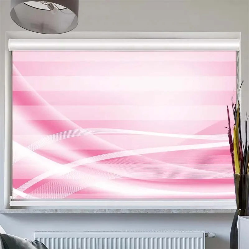 Doppelrollo mit Kassette "Grafik Rosa"