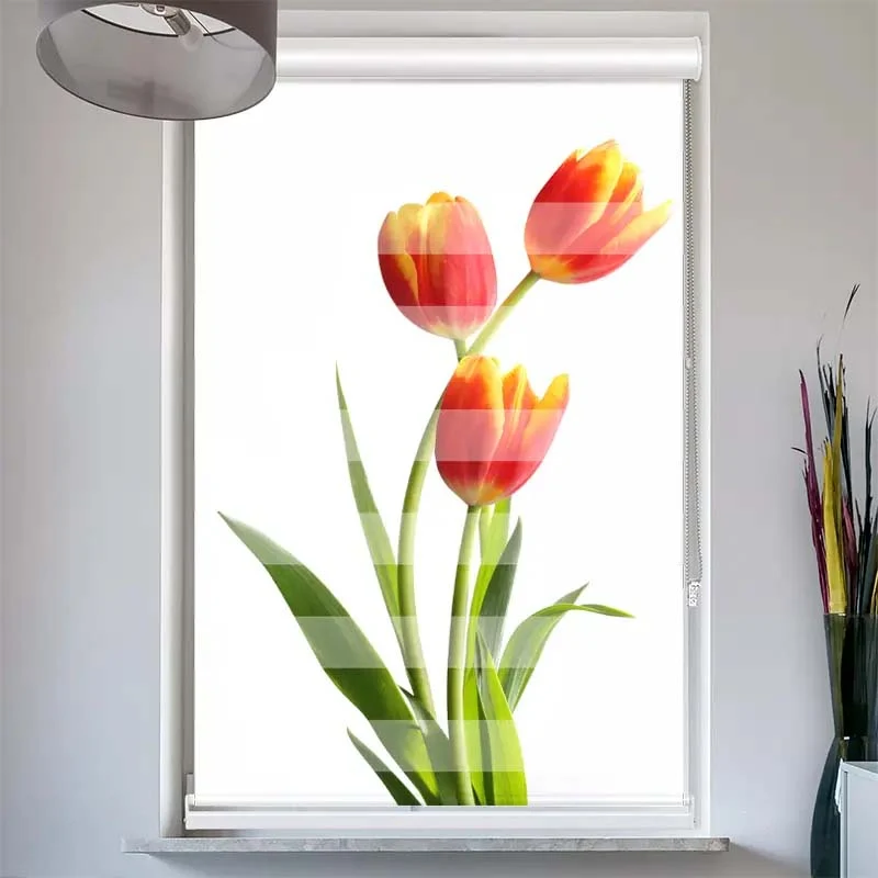 Doppelrollo mit Kassette "Tulpen"