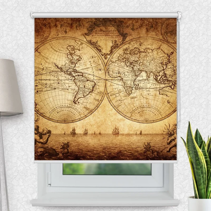 Motivrollo 'Vintage Map' | Bis B 430 x H 440 cm