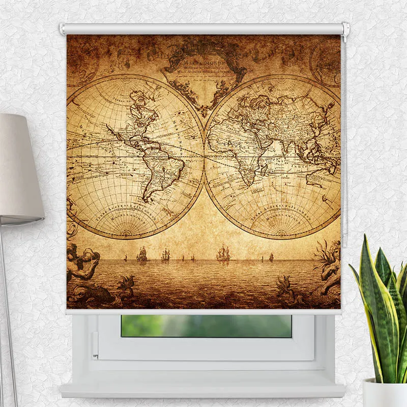 Motivrollo 'Vintage Map' | Bis B 430 x H 440 cm