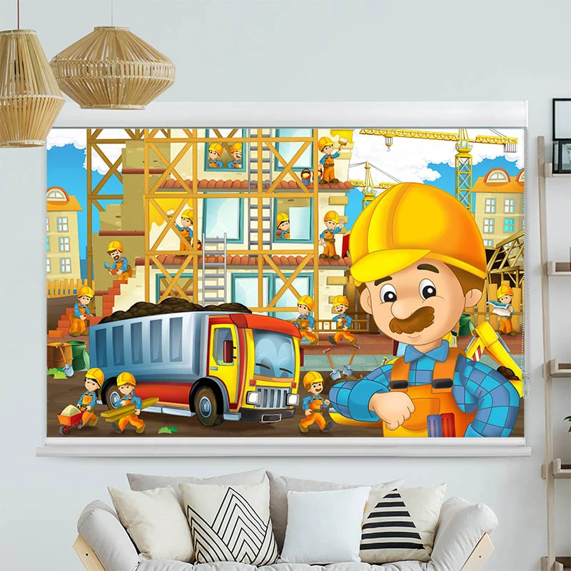Kassettenrollo Motiv "Baustelle" | bis B 420 x H 420 cm