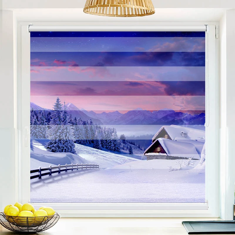 Klemmfix Doppelrollo "Winterlandschaft" | Klemm Doppelrollo