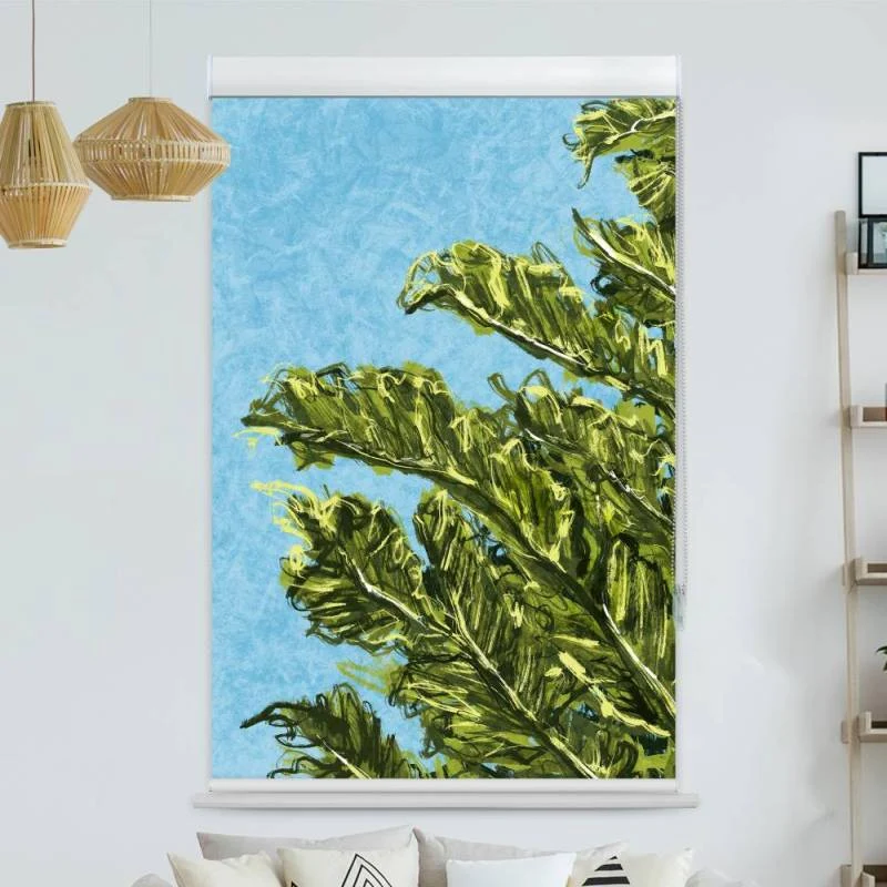 Kassettenrollo Motiv "Bananenblaetter Gemaelde" | bis B 420 x H 420 cm