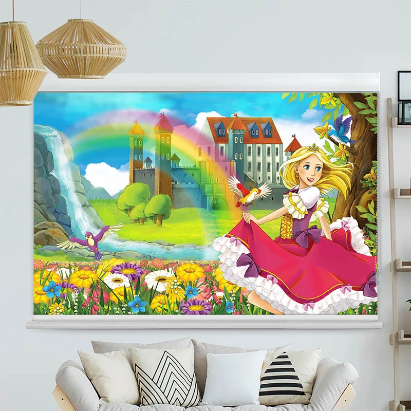 Kassettenrollo Motiv "Prinzessin Regenbogen Schloss" | bis B 420 x H 420 cm