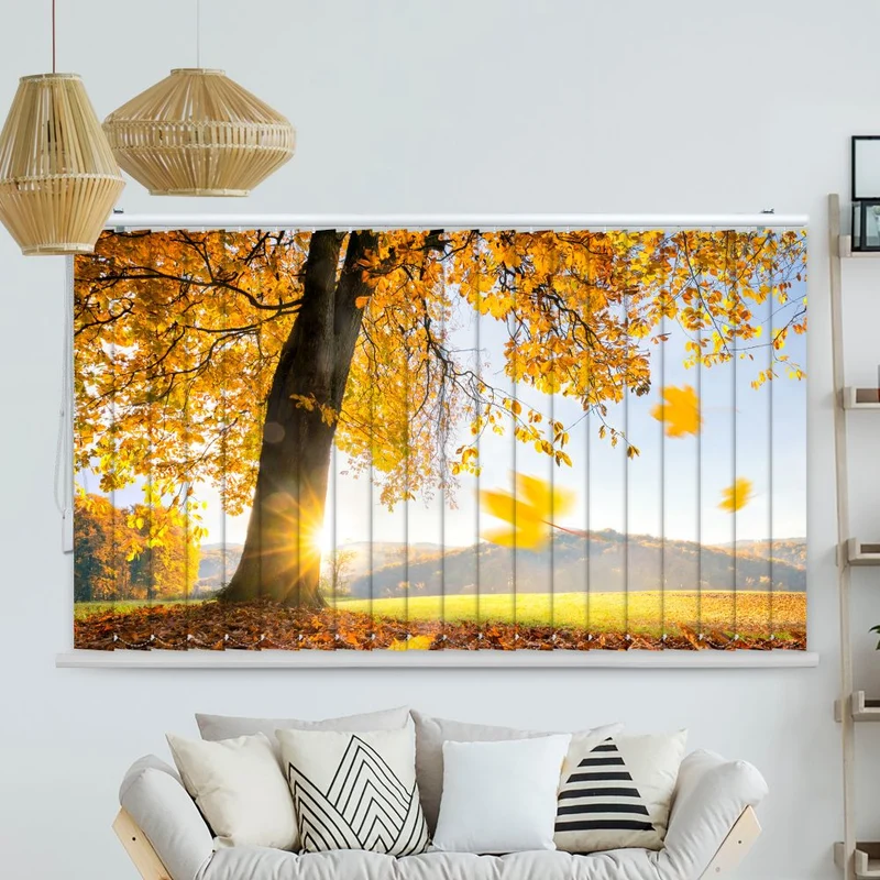 Lamellenvorhang Motiv "Baum Wiese Herbst"