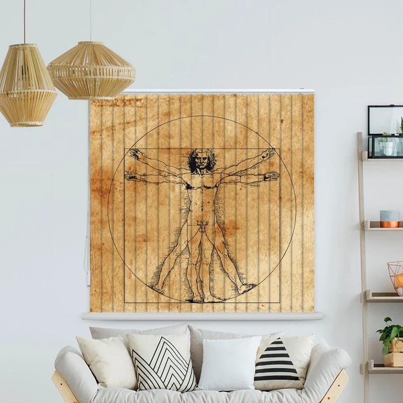 Lamellenvorhang Motiv "Vintage Vitruvian Man"