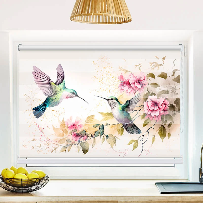 Klemmfix Doppelrollo "Kolibri Gemalt" | Klemm Doppelrollo