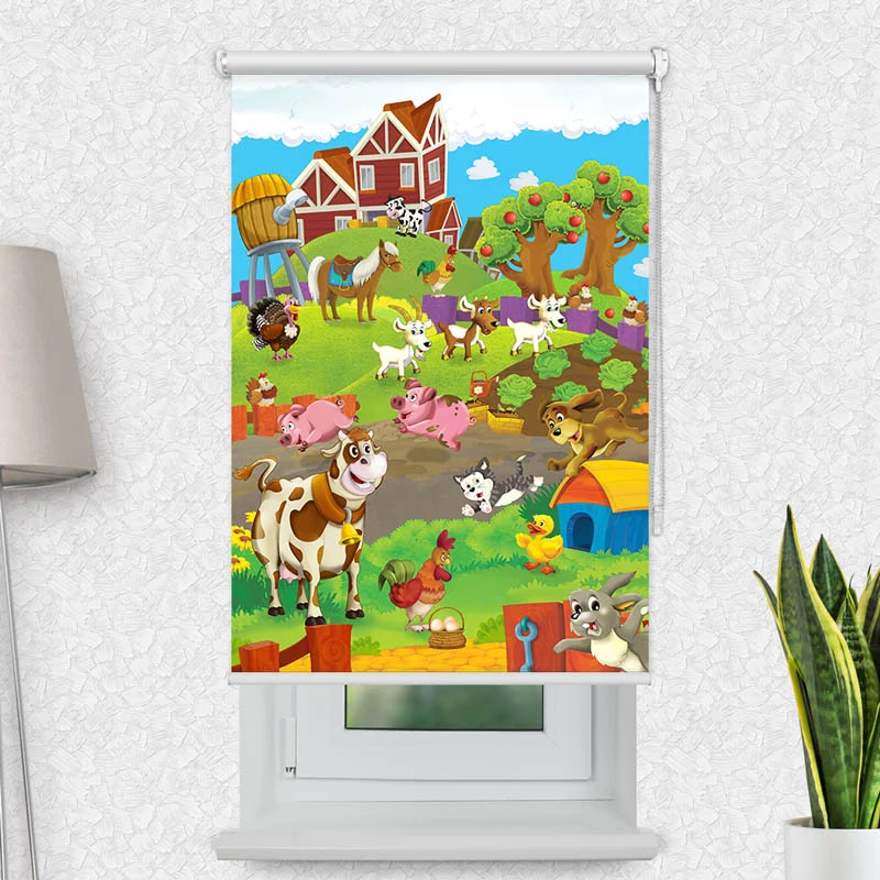 Motivrollo 'Bauernhof Tiere' | Bis B 430 x H 440 cm