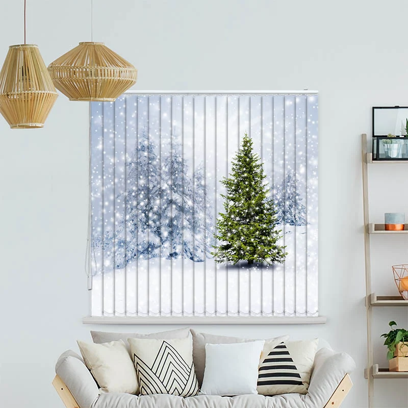 Lamellenvorhang Motiv "Tannenbaum Winter"