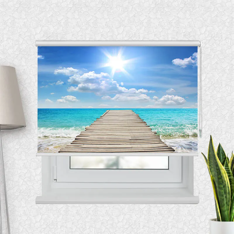 Motivrollo 'Steg ins Meer' | Bis B 430 x H 440 cm