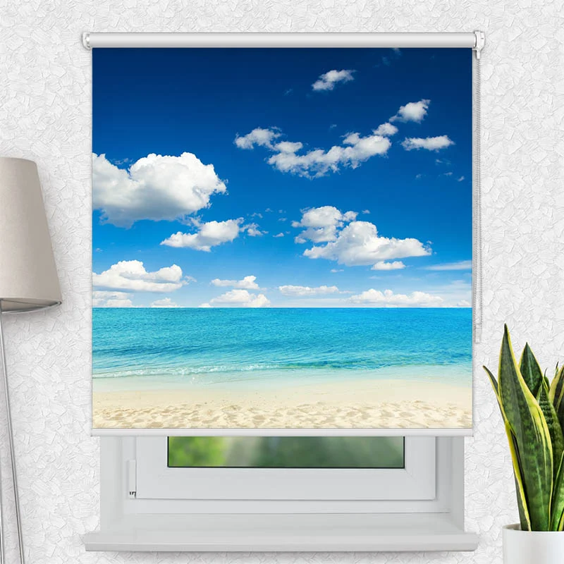 Motivrollo 'Meer Mit Blauem Himmel' | Bis B 430 x H 440 cm