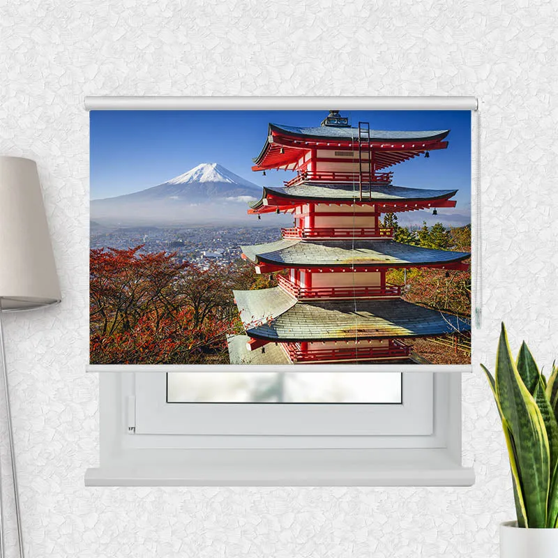 Motivrollo 'Fuji im Herbst' | Bis B 430 x H 440 cm