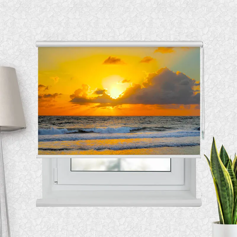 Motivrollo 'Sonnenuntergang Meer' | Bis B 430 x H 440 cm