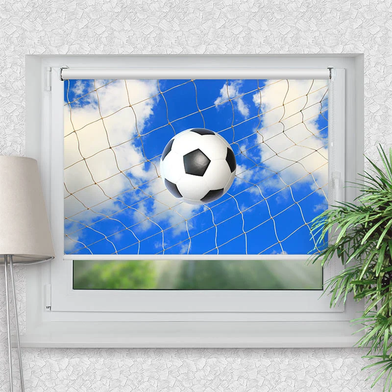 Klemmfix Rollo "Fussball im Netz" | Motiv-Klemmrollo