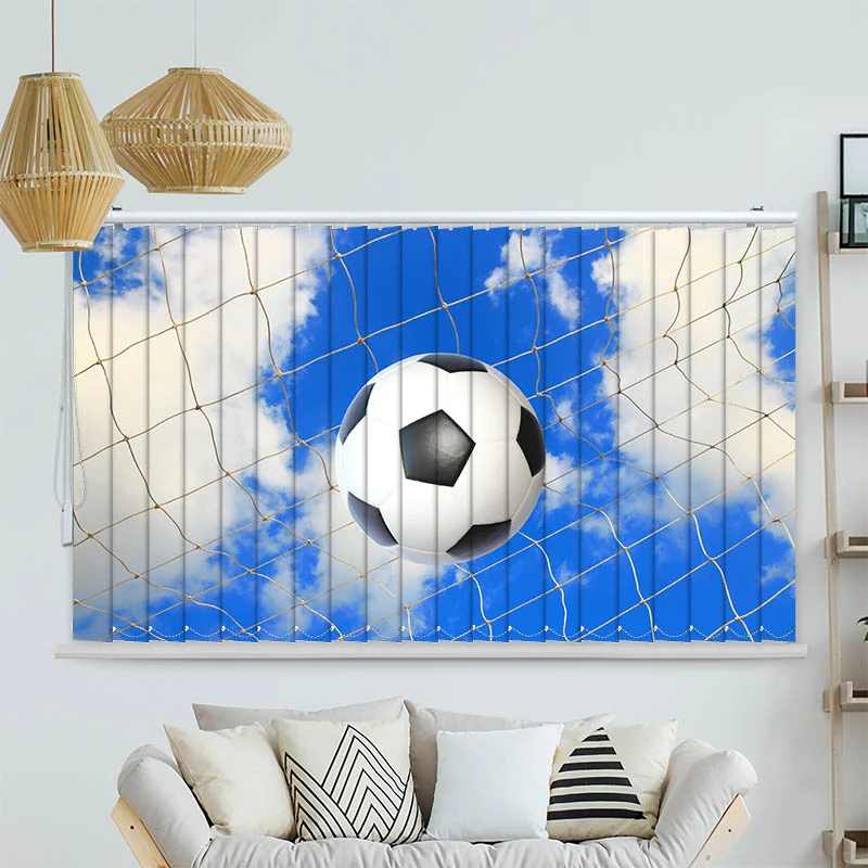 Lamellenvorhang Motiv "Fussball im Netz"