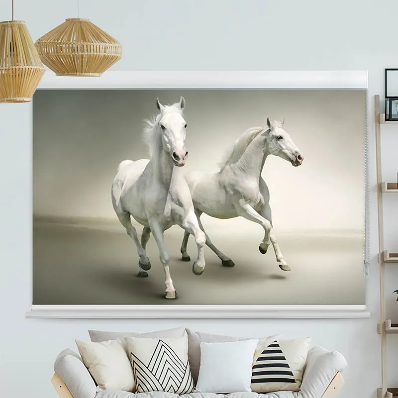 Kassettenrollo Motiv "Pferde Schimmel" | bis B 420 x H 420 cm